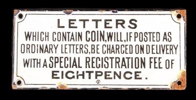 Lot 278 - Two enamel post box signs, each inscribed...