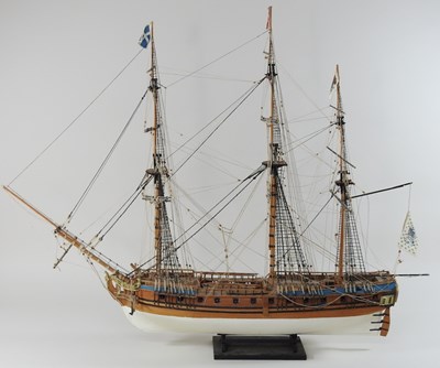 Lot 197 - A scratch built model of a ship