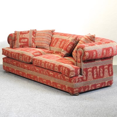 Lot 667 - A Duresta red upholstered three seat sofa