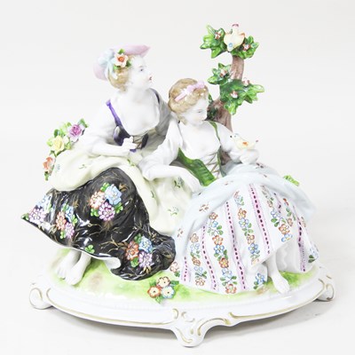 Lot 16 - A German porcelain figure group, of two 18th...