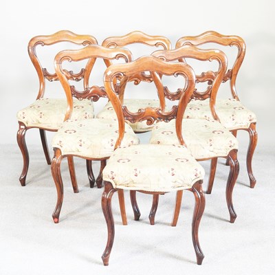 Lot 112 - A set of six Victorian carved and floral...