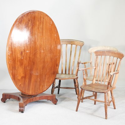 Lot 547 - A late Regency mahogany circular dining table,...