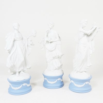 Lot 100 - A set of three Wedgwood limited edition bisque...