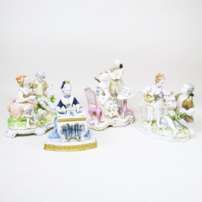 Lot 265 - A German porcelain figure group, of a shepherd...