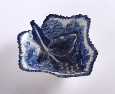 Lot 120 - A Bow porcelain leaf shaped pickle dish, circa...