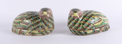 Lot 265 - A pair of Chinese polychrome decorated boxes,...
