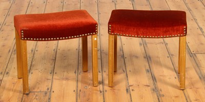Lot 508 - Two Coronation style stools, each w.50cm