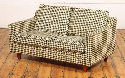 Lot 663 - A Danish two seater dog tooth pattern sofa