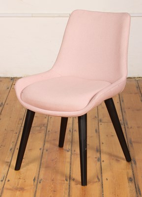 Lot 660 - A pink single dining chair, on black painted legs