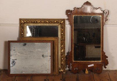 Lot 789 - A Georgian style fret carved wall mirror,...