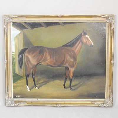 Lot 139 - English school, c1900, a bay hunter in a...