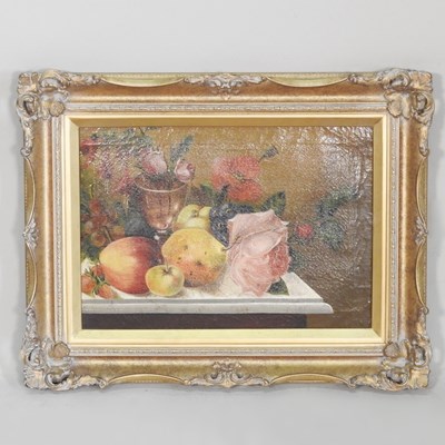 Lot 437 - English school, 19th century, still life of...
