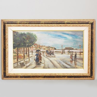 Lot 266 - L Mancini, 20h century, Italian coastal scene...