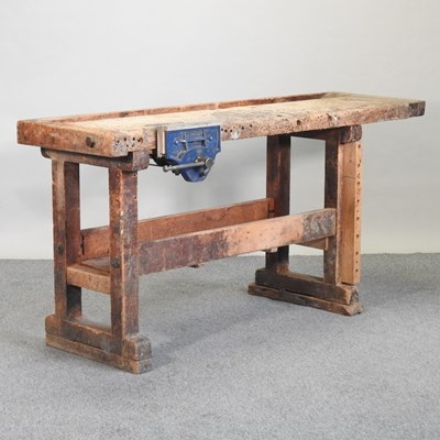 Lot 331 - A wooden work bench