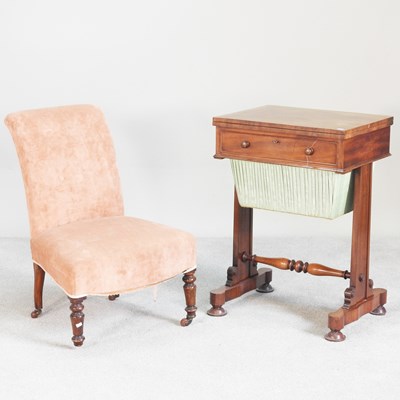 Lot 503 - A 19th century mahogany folding ladies work...