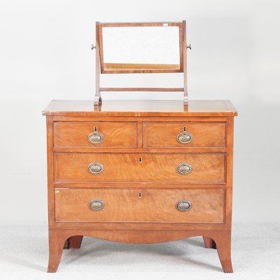 Lot 221 - A Regency mahogany and ebony strung chest, on...