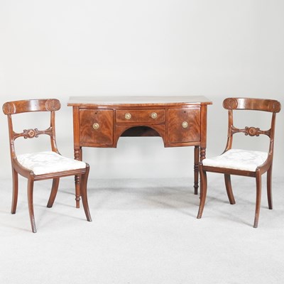 Lot 670 - A 19th century mahogany bow front sideboard,...