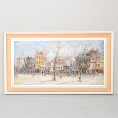 Lot 56 - Continental school, 20th century, townscape...