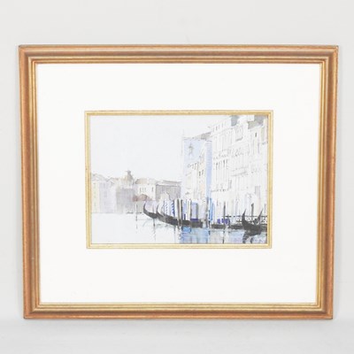 Lot 141 - David Sawyer, b1961, Gondolas at Rest, Venice,...