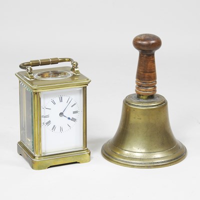 Lot 63 - A French brass cased carriage clock, 20th...