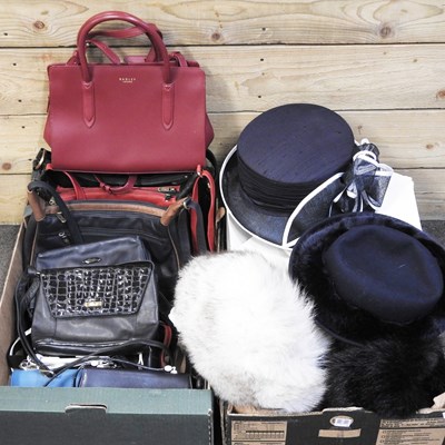 Lot 204 - A Radley red leather handbag, together with a...