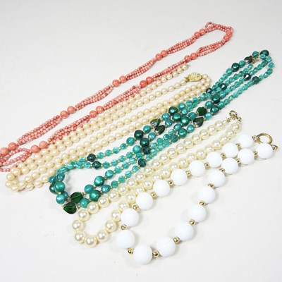 Lot 178 - A coral bead necklace, together with a...