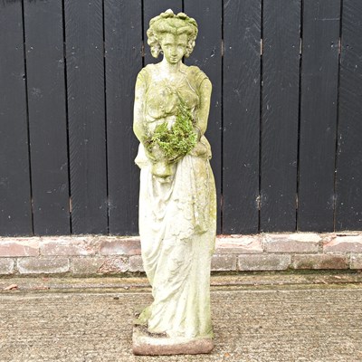 Lot 301 - A reconstituted stone garden statue of a lady,...