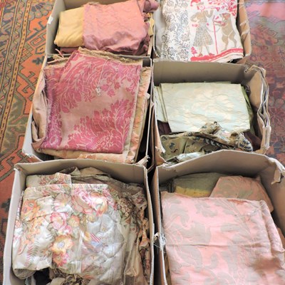Lot 223 - Six boxes of vintage textiles