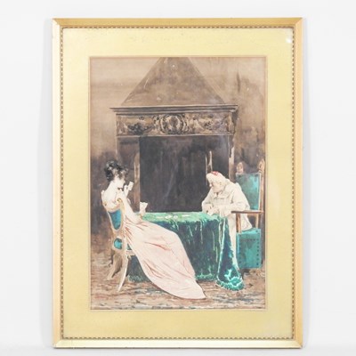 Lot 137 - G. Filosa, 19th century, card players, signed,...