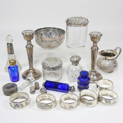Lot 156 - A collection of silver and plated items, to...