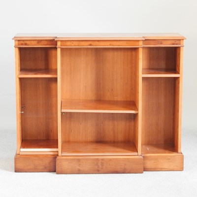 Lot 508 - A good quality yew wood breakfront dwarf open...