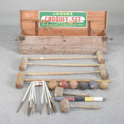 Lot 202 - A Jacques croquet set, cased