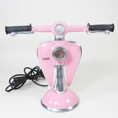 Lot 317 - A pink table lamp, in the form of a vintage...