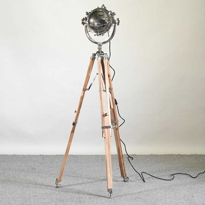 Lot 212 - A standard lamp in the form of a spotlight, on...