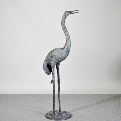 Lot 474 - A large metal model of a crane, 147cm high