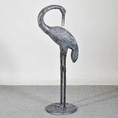 Lot 464 - A large metal model of a crane, 119cm high