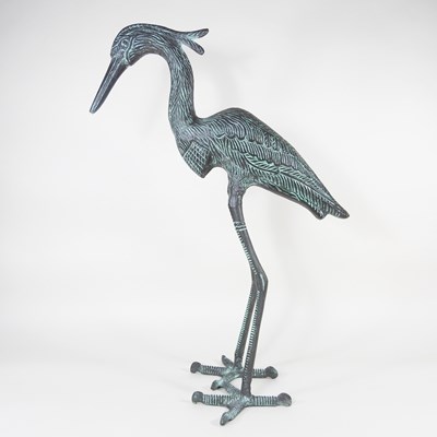 Lot 107 - A cast metal verdigris effect garden statue of...