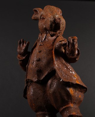 Lot 406 - A rusted metal model of Mr Rabbit, h.43cm
