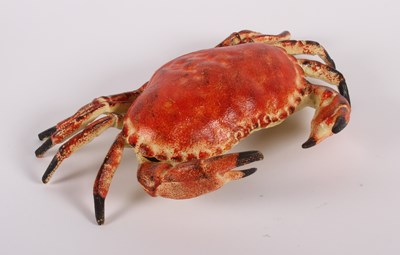 Lot 454 - A painted iron box, in the form of a crab