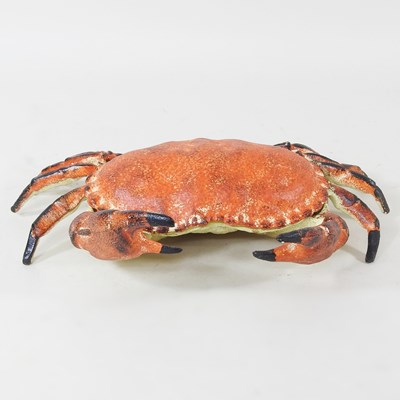 Lot 564 - A metal box, in the form of a life sized crab,...