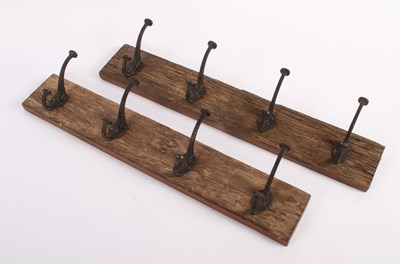 Lot 482 - A pair of wooden coat racks/hooks (2)