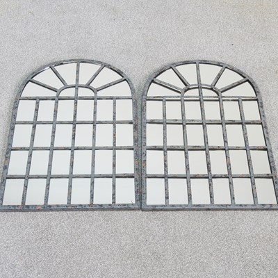 Lot 126 - A pair of small metal framed garden mirrors,...