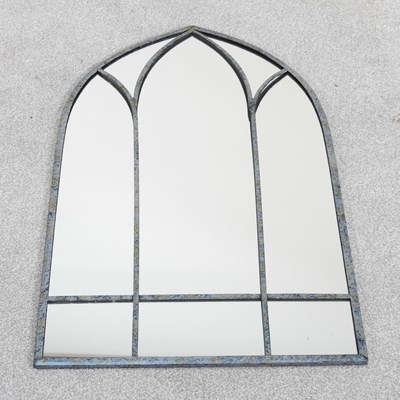 Lot 314 - A small gothic style garden mirror, 81 x 49cm
