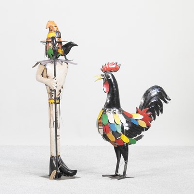 Lot 273 - Two recycled tin models, largest 75cm high (2)