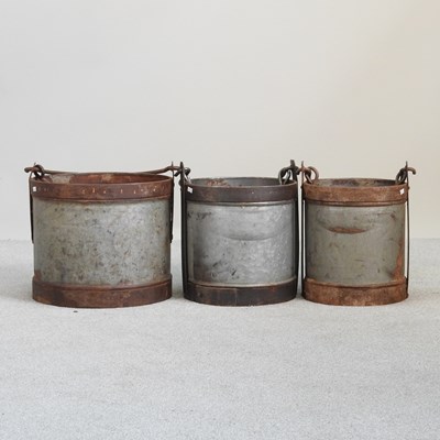 Lot 194 - Three graduated metal buckets (3)