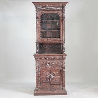 Lot 242 - A 19th century continental carved oak side...