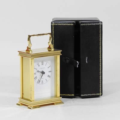 Lot 258 - A brass cased carriage clock, cased