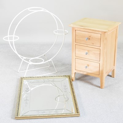 Lot 527 - A bedside chest, together with a white painted...