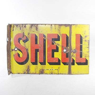 Lot 21 - A vintage Shell double sided enamel...