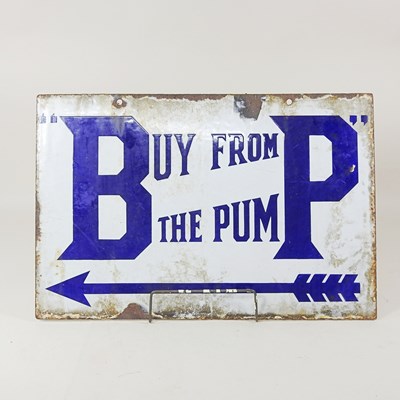 Lot 20 - A vintage enamel double sided advertising sign,...